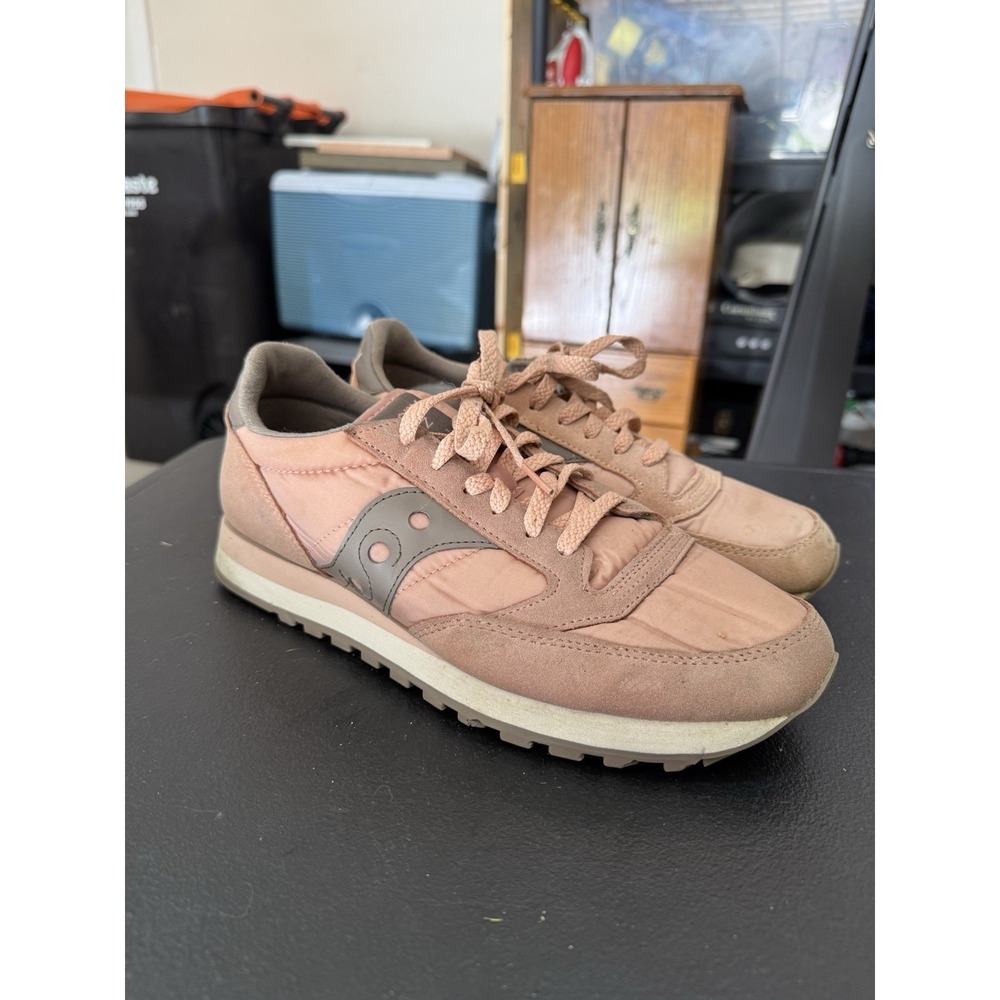Saucony Jazz Low Pro S1866-261 Suede Nylon Retro Runner Sneaker Pink Womens 10